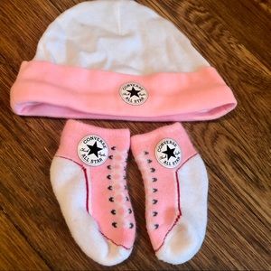 Converse baby hat and booties